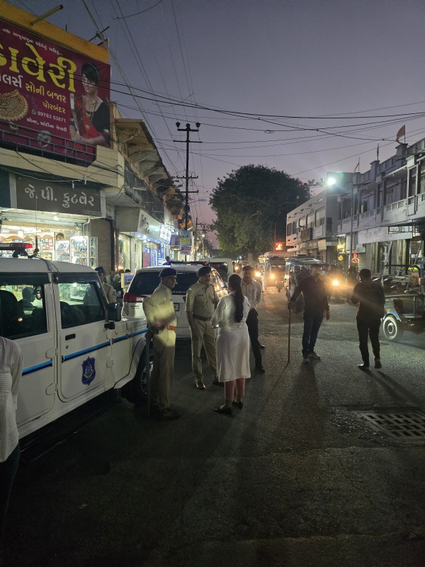 Porbandar police in action regarding Diwali festival.