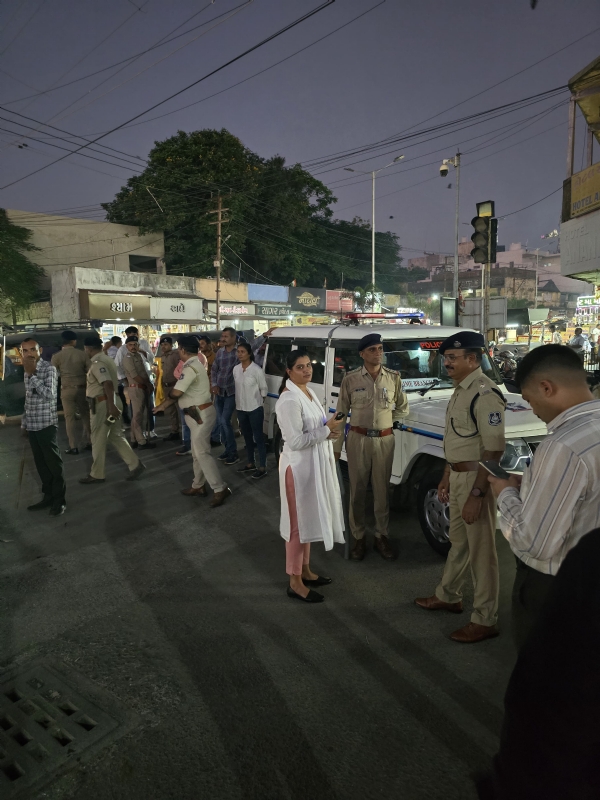 Porbandar police in action regarding Diwali festival.