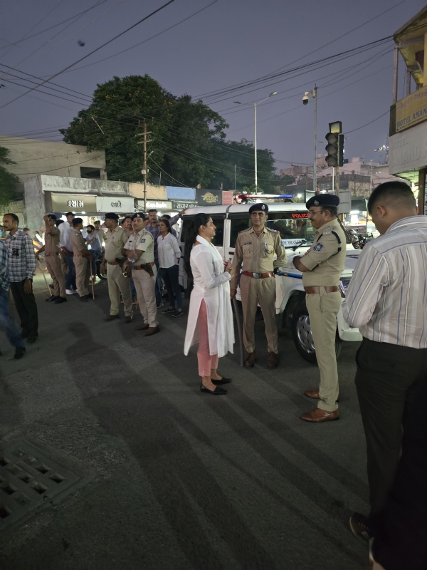 Porbandar police in action regarding Diwali festival.