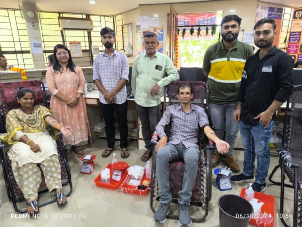 A blood donation camp was held in Dhoraji in collaboration with Porbandar Red Cross.    