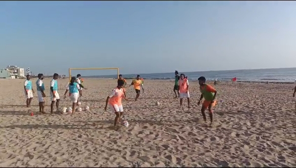 Beginning of Beach Soccer Coaching Training