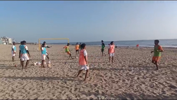 Beginning of Beach Soccer Coaching Training