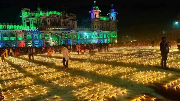 નેપાળ ના જાનકી મંદિર માં દીપોત્સવ