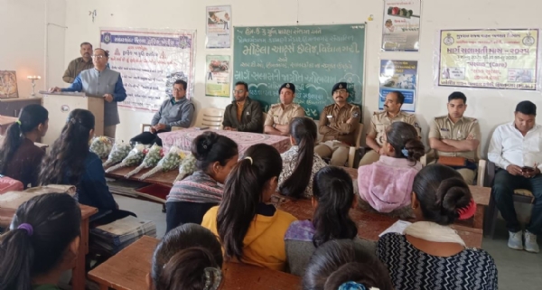 National Road Safety Awareness Celebration - 2025 program was organized at Mahila Arts College, Vidyanagari, Himmatnagar.