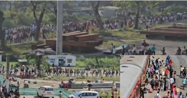 ઉધના રેલ્વે સ્ટેશન મુસાફરોની ભીડ