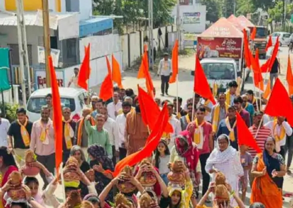 અનાવાડા ગૌ ભાગવત કથા માટે પાટણથી રથયાત્રા પ્રસ્થાન