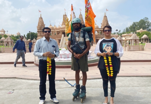 મધ્યપ્રદેશનો પાટીદાર યુવાન સ્કેટિંગ પર ભારત ભ્રમણ કરતા ગુજરાત આવી પહોંચ્યો