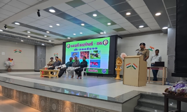 પોરબંદરમાં સ્વામિનારાયણ ગુરુકુળ ખાતે વન્યપ્રાણી સપ્તાહની ઉજવણી કરાઈ.