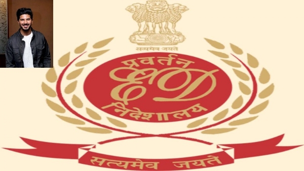 ઈડી નો લોગો અને અભિનેતા દુલકર સલમાન