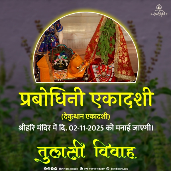 હરિમંદિર ખાતે તુલસિવિવાહની ધામધૂમ થી ઉજવણી કરાશે.