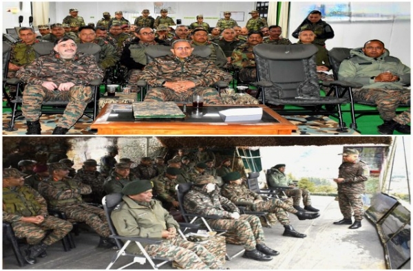 ઉત્તરીય સરહદો ની મુલાકાત દરમિયાન અધિકારીઓ સાથે વાત કરતા, લેફ્ટનન્ટ જનરલ રામચંદ્ર તિવારી ઉત્તરીય સરહદો ની મુલાકાત દરમિયાન અધિકારીઓ સાથે વાત કરતા, લેફ્ટનન્ટ જનરલ રામચંદ્ર તિવારી