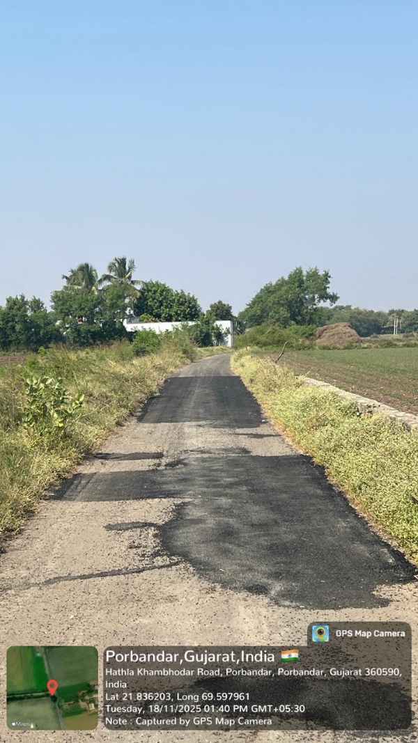 પોરબંદર જિલ્લામાં ગ્રામ્ય માર્ગ વિકાસ તરફ સરકારનું વધુ એક પગલું.