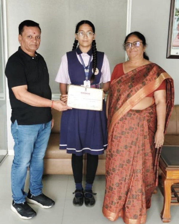 સ્વામિનારાયણ ગુરુકુલ પબ્લિક સ્કૂલ અંકલેશ્વરની વિધાર્થીની રાષ્ટ્રીયકક્ષાએ પસંદગી પામી