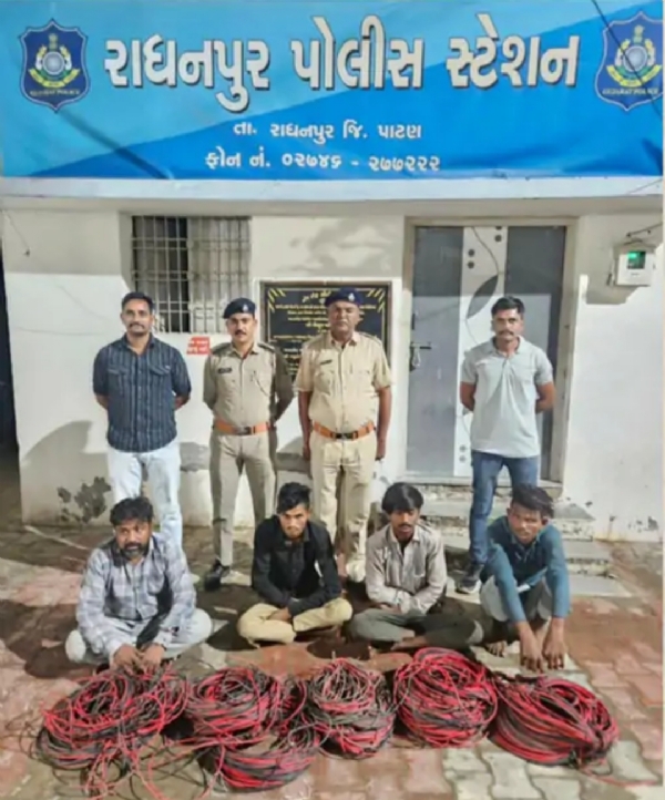 રાધનપુરમાં સોલાર પ્લાન્ટમાંથી કેબલ ચોરી કરનાર ચાર શખ્સો પોલીસના જાળમાં રાધનપુરમાં સોલાર પ્લાન્ટમાંથી કેબલ ચોરી કરનાર ચાર શખ્સો પોલીસના જાળમાં