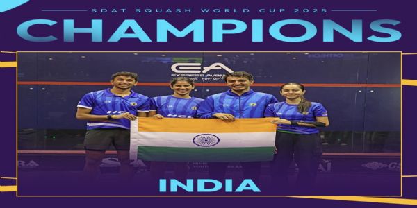 પ્રધાનમંત્રી મોદી અને અમિત શાહે ભારતને, પહેલી વાર એસડીએટી સ્ક્વોશ વર્લ્ડ કપ જીતવા બદલ અભિનંદન પાઠવ્યા