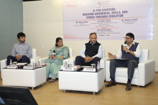 એએમએ દ્રારા એઆઈ ફોર એવરીવન બિલ્ડીંગ અવેરનેસ, સ્કીલ્સ, એન્ડ એથિક્સ થ્રુ એજ્યુકેશન વિષય પર લર્નર ફોરમનું આયોજન