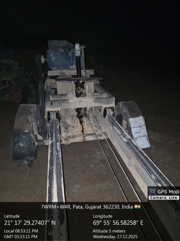 પાતા ગામે ગેરકાયદેસર ચાલતી ખાણ પર તંત્રના દરોડા.