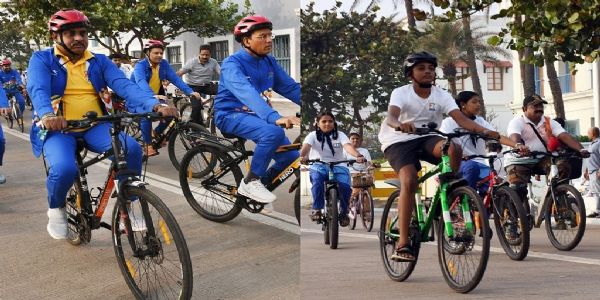 પોંડેચેરીમાં ફિટ ઇન્ડિયા સાયક્લથોન, કેન્દ્રીય મંત્રી મનસુખ માંડવિયાએ ભાગ લીધો