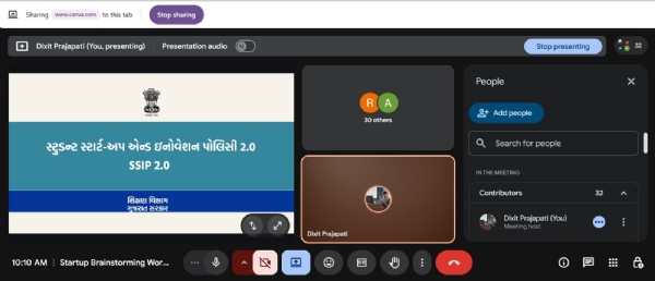 વિજ્ઞાન મેળામાં પસંદગી પામેલા વિદ્યાર્થીઓ માટે સ્ટાર્ટ-અપ બ્રેઇનસ્ટોર્મિંગ વર્કશોપ યોજાયો