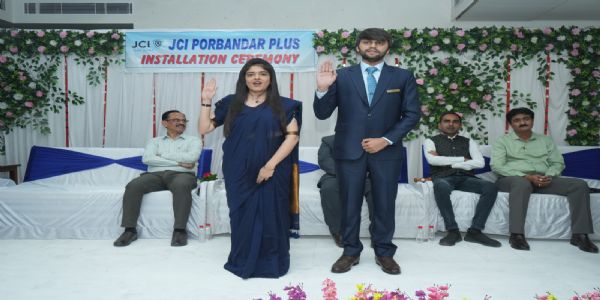 JCI પોરબંદરની ટીમનો, શપથવિધિ સમારોહ યોજાયો.