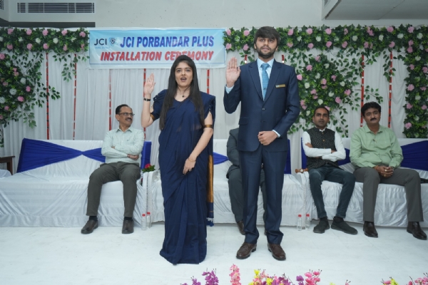 JCI પોરબંદરની ટીમનો શપથવિધિ સમારોહ યોજાયો.