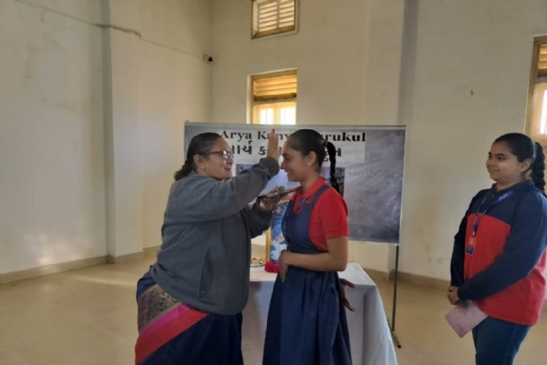 A havan was held for board students at Aryakanya Gurukul.