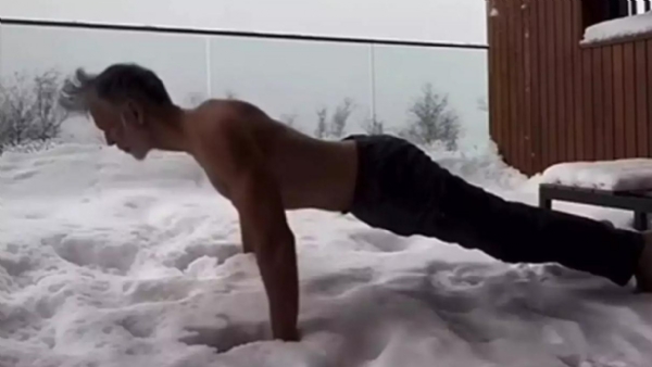 Actor Milind Somans video of him doing pushups in the snow goes viral