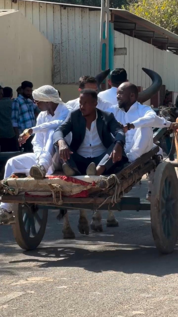 African guests at a wedding in Visawada village.