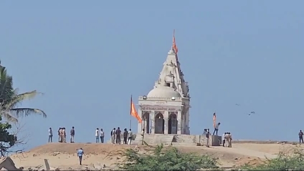 Shivling missing from Harshad beach temple