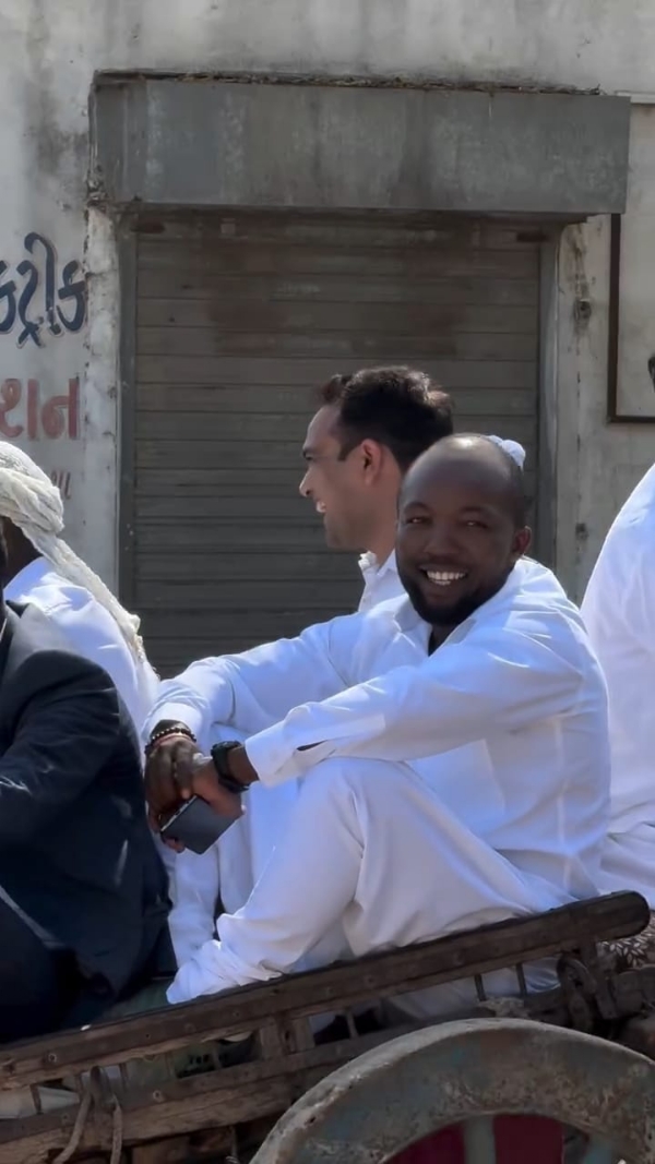 African guests at a wedding in Visawada village.