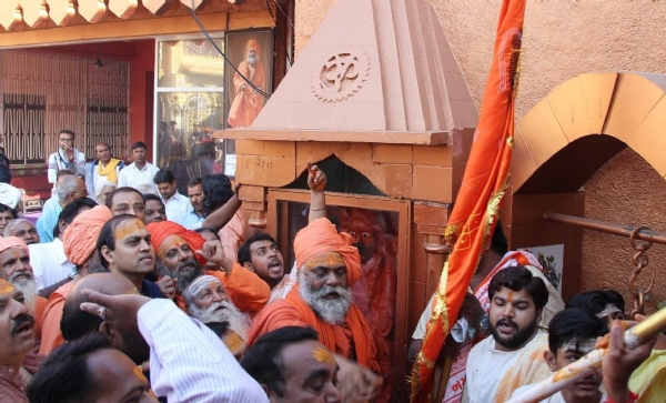 Crowd of Devotees in Bhavnath Temple premises since early morning