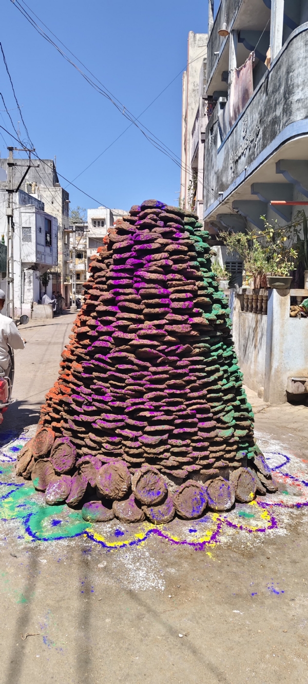 Holi burning in various areas of Porbandar.