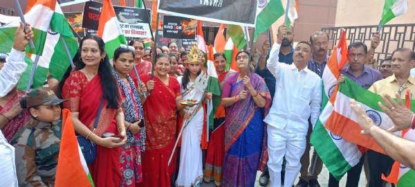 Himmatnagar painted in the colors of the tricolor Himmatnagar painted in the colors of the tricolor