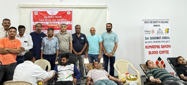 લઘુ ઉદ્યોગ ભારતી ભરૂચ-અંકલેશ્વર દ્વારા રક્તદાન શિબિર યોજાઈ