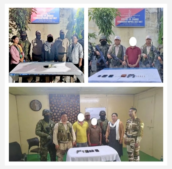 ચાર કેસીપી ઉગ્રવાદીઓની હથિયારો સાથે ધરપકડ