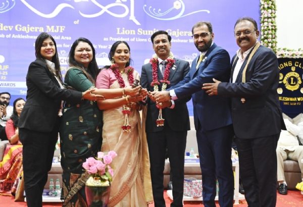 લાયન્સ ક્લબ ઓફ અંકલેશ્વર ઇન્ડસ્ટ્રીયલ એરીયા અને હુમનના પ્રમુખ તેમજ ટીમનો શપથગ્રહણમ યોજાયો