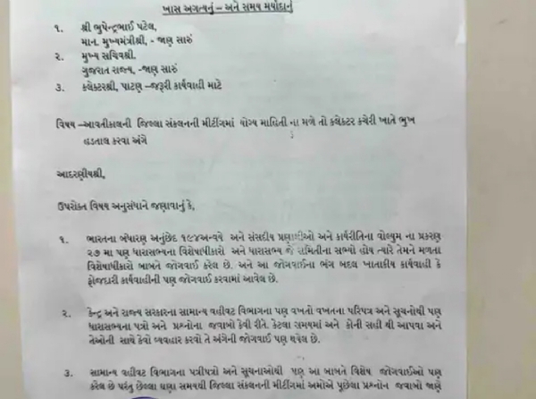 પાટણના ધારાસભ્ય કિરીટ પટેલે સંકલન સમિતિની બેઠક પૂર્વે ભૂખ હડતાળની ચિમકી આપી