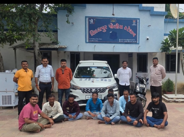 સિદ્ધપુર તાલુકાના લુખાસણમાં તીનપત્તીના જુગારધામ પર દરોડો.