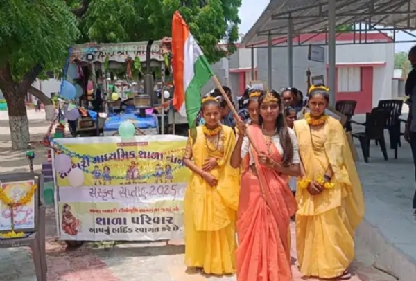 નાનીચંદુર ખાતે સંસ્કૃત સપ્તાહ ઉજવણી – શાળા તથા ગ્રામજનોનો ઉત્સાહભર્યો સહભાગ
