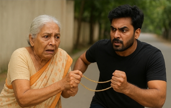 વૃધ્ધાની 45 હજારની ચેઇન ખેંચી યુવક પલાયન
