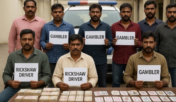 ત્રણ રીક્ષા ડ્રાઈવર સહીત પાંચ જુગારીઓ ઝડપાયા