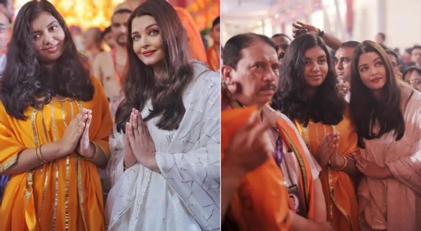 ઐશ્વર્યા અને આરાધ્યા-ગણપતિ બાપા ના દર્શનાર્થે
