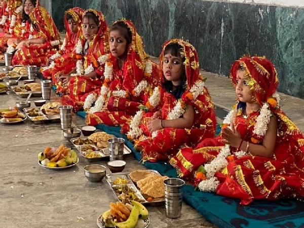 Ambaji mandir chachr cho ka kanya pujan