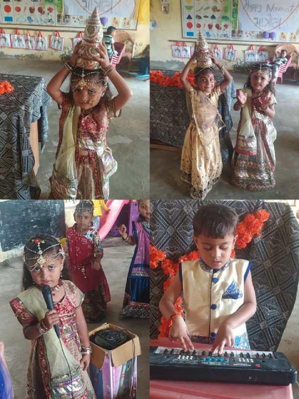 સમી તાલુકાના માત્રોટા ગામની આંગણવાડીમાં નવરાત્રિ પર્વની  ધૂમધામ ઉજવણી.
