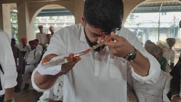 Ambaji mandir ni chavi ni puja