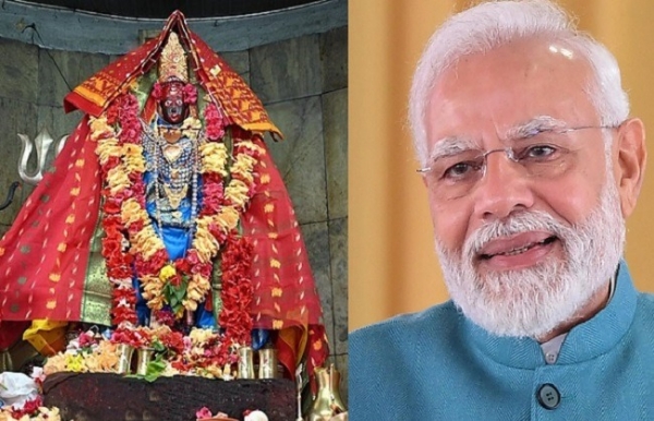 પ્રધાનમંત્રી મોદી અને માતા ત્રિપુરા સુંદરી-ફાઈલ ફોટો
