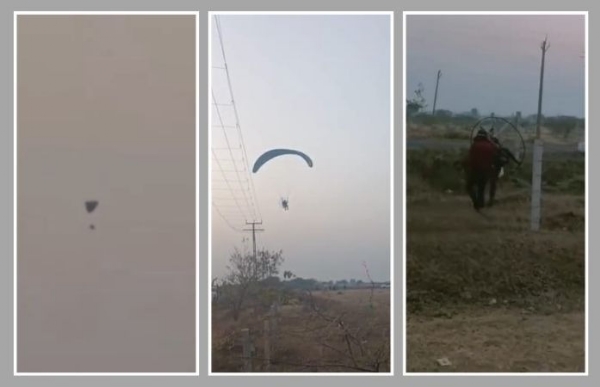 કાલાવડમાં પેરાશૂટ સાથે અજાણ્યો શખસ ઉતર્યો