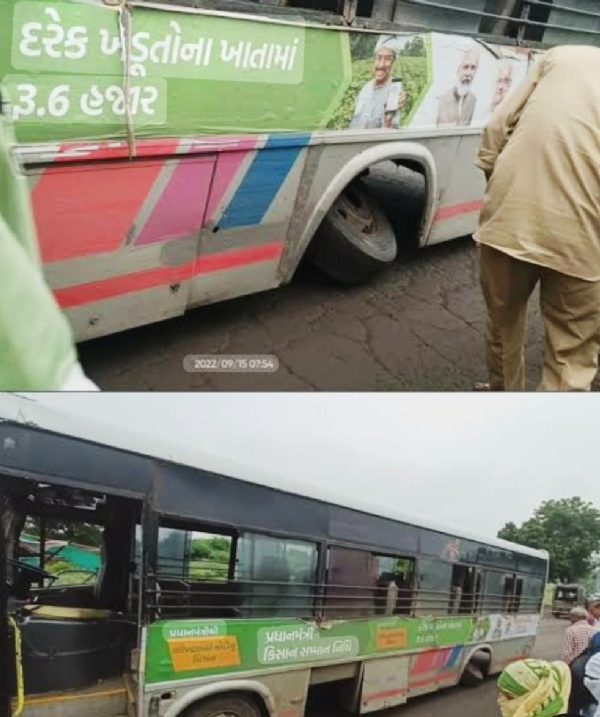ઝગડિયા નજીક 16 મુસાફરોને લઈને જતી એસ.ટી.બસની બ્રેક ફેઈલ