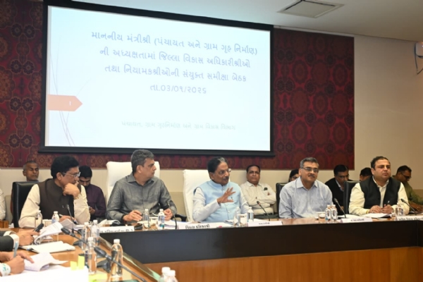 ગ્રામ પંચાયતોના વિકાસ પ્રકલ્પોમાં ગતિશીલતા અને પારદર્શિતા લાવવાનો રાજ્ય સરકારનો નિર્ધાર પંચાયત મંત્રી ઋષિકેશ પટેલ