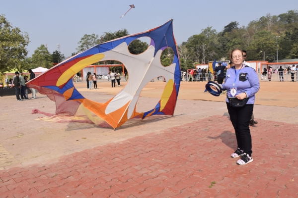 International Kite Festival 2025 begins with colorful kites flying in the sky at Ektanagar